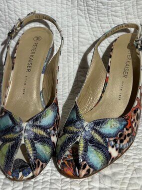 Unique Vintage 1990s peep toe pumps by Peter Kaiser